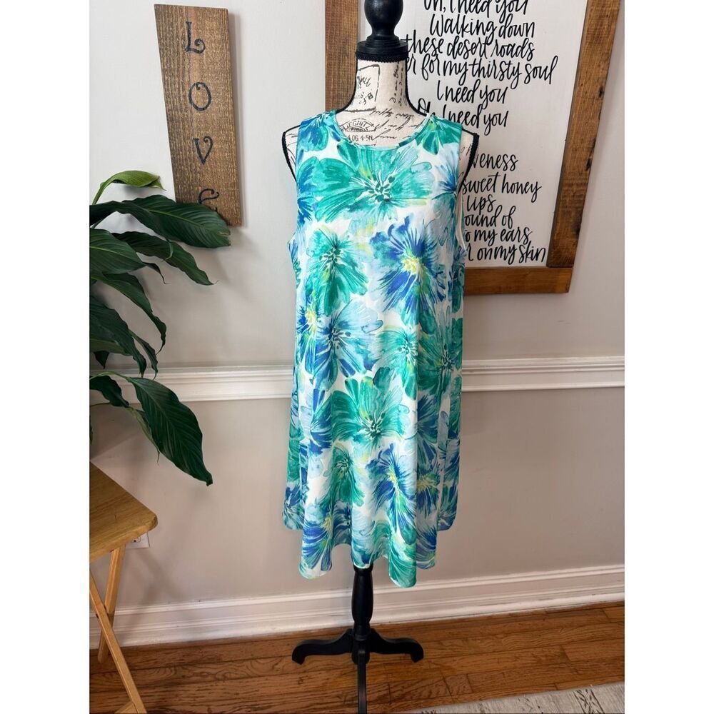 Calvin Klein Women's Floral Sleeveless Chiffon Shift Dress Multicolor Size 12